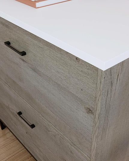 Sauder Tremont Row 2-Drawer Lateral File Cabinet, L: 27.95" x W: 15.71" x H: 29.53", Mystic Oak - LeafyLoom