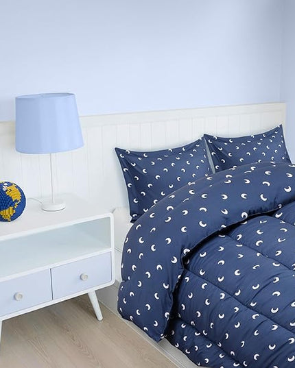 Utopia Bedding All Season Moon Comforter Set with 2 Pillow Cases, 3 Piece Soft Brushed Microfiber Kids Bedding Set for Boys/Girls, Machine Washable (Twin) - LeafyLoom