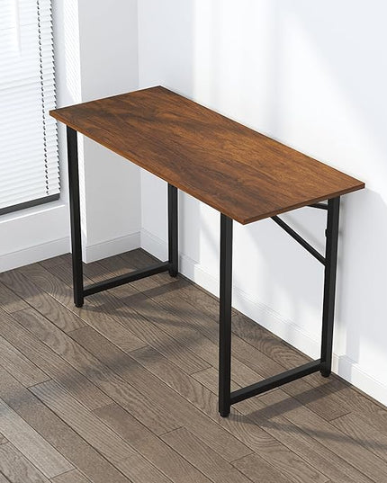 47 inch Folding Desk No Assembly Required, Writing Gaming Computer Camping Table, Home Office Desk, Mahogany - LeafyLoom