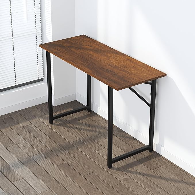 47 inch Folding Desk No Assembly Required, Writing Gaming Computer Camping Table, Home Office Desk, Mahogany - LeafyLoom