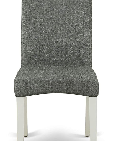 East West Furniture Hartland 3 Piece Set Contains a Round Dining Room Table with Pedestal and 2 Gray Linen Fabric Upholstered Parson Chairs, 42x42 Inch, HBDR3-LWH-07 - LeafyLoom