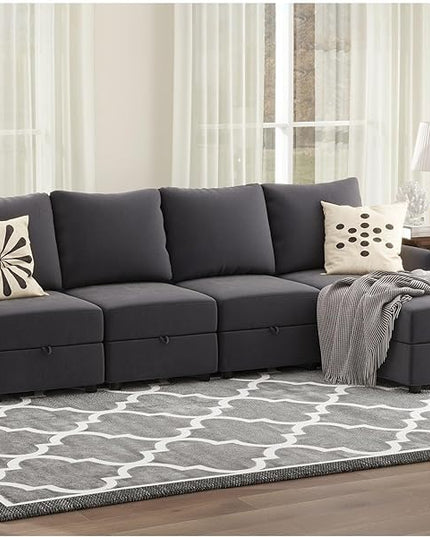 COMHOMA Convertible Sectional Sofa for Living Room, Free Combination L/U Shaped Sofa with Storage Chaise for Living Room, Apartment and Small Space 5 Seaters(4+1) - LeafyLoom