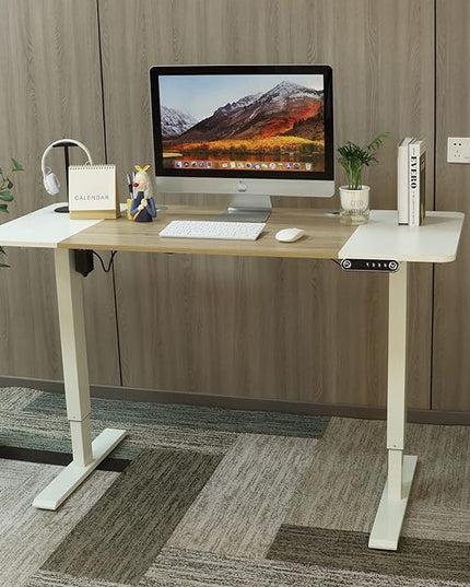 Standing Desk Adjustable Height Desk,63x30Inches, Stand Up Desk Table for Home Office, Home Office Computer Desk,Memory Preset,Height adjustments from 28" to 46" White&Oak - LeafyLoom