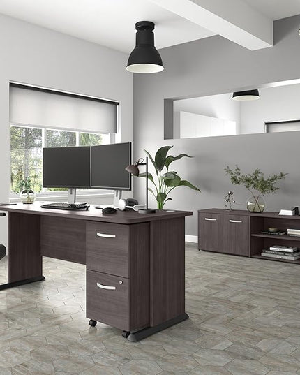 Bush Business Furniture Studio A Computer Desk, 6 Foot Gaming and Work Table for Home or Professional Office, 72W, Storm Gray - LeafyLoom