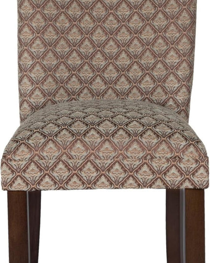 Homepop Home Decor |K1136-F662 | Classic Upholstered Parsons Dining Chair | Single Accent Dining Chair, Blue & Brown Damask - LeafyLoom