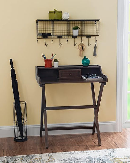 Linon Mable Folding Desk, Walnut - LeafyLoom