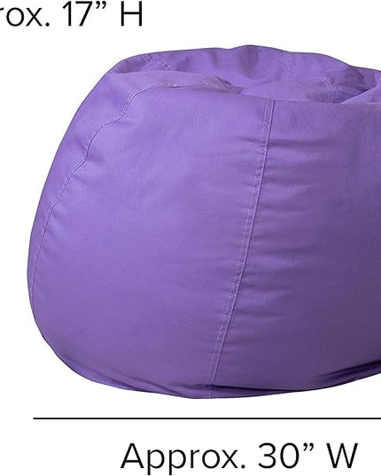 Flash Furniture Dillon Small Bean Bag Chair for Kids and Teens, Foam-Filled Beanbag Chair with Machine Washable Cover, Purple - LeafyLoom