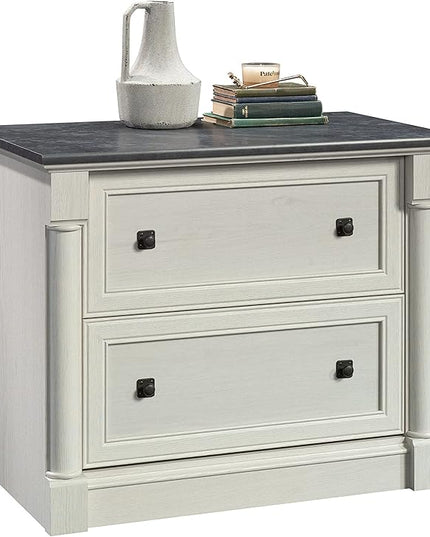 Sauder Palladia Lateral File, L: 36.81" x W: 22.01" x H: 29.61", Glacier Oak - LeafyLoom