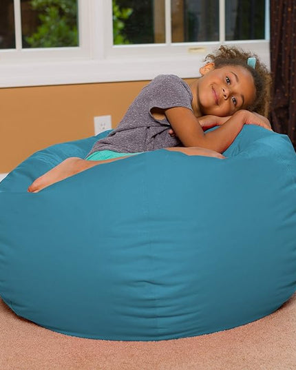 Posh Creations Bean Bag Chair for Kids, Teens, and Adults Includes Removable and Machine Washable Cover, Heather Teal, 38in - Large - LeafyLoom