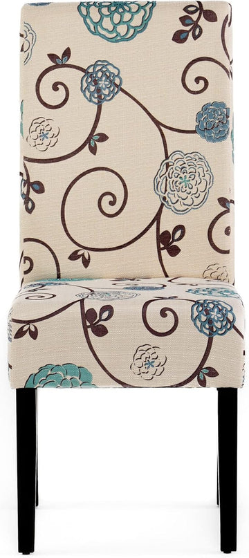 Christopher Knight Home Pertica Fabric Dining Chairs, 2-Pcs Set, Polyester White And Blue Floral - LeafyLoom