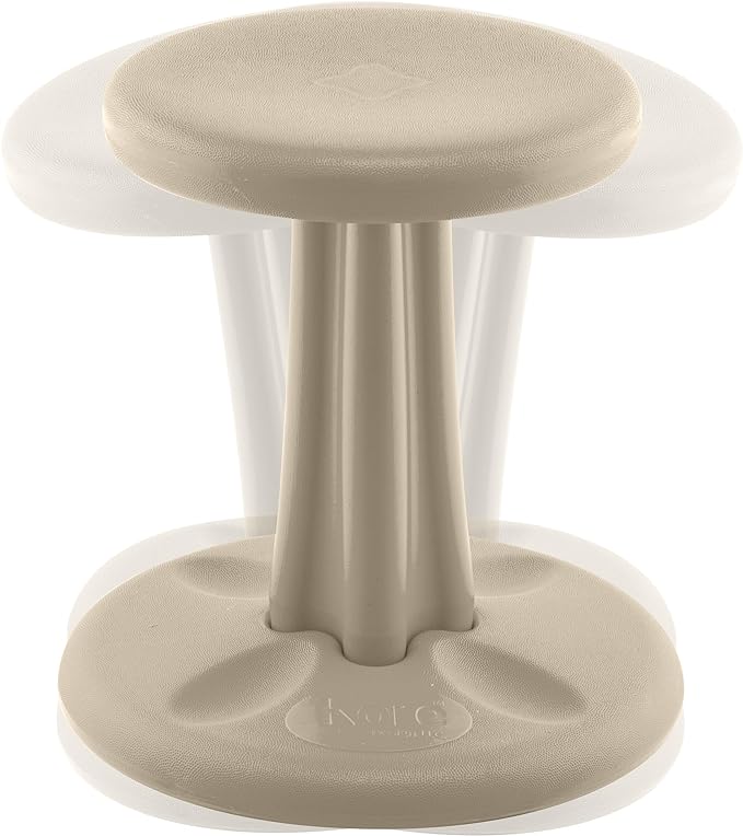 Kore Kids Wobble Chair - Flexible Seating Stool for Classroom & Elementary School, ADD/ADHD - Made in The USA - Age 6-7, Grade 1-2, Sand Dollar (14in) - LeafyLoom