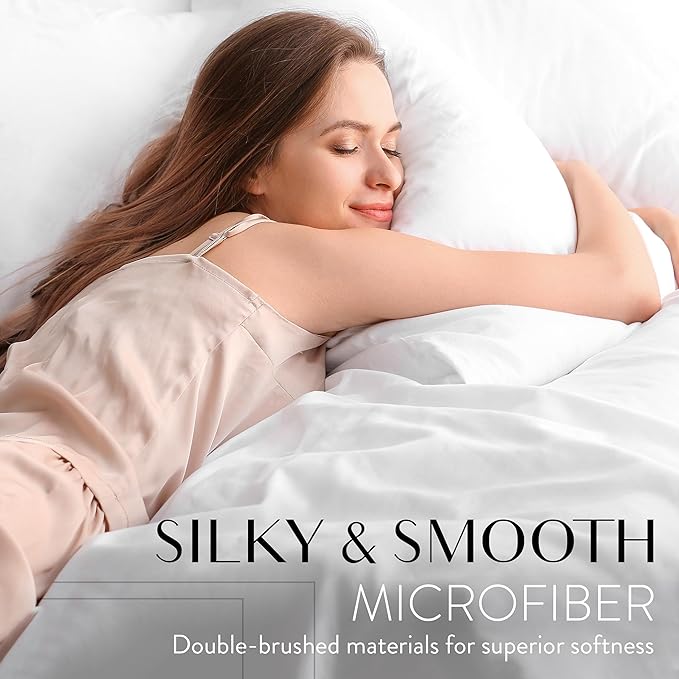 Danjor Linens Queen Sheet Set - 6 Piece Set Including 4 Pillowcases - Deep Pockets - Breathable, Soft Bed Sheets - Wrinkle Free - Machine Washable - Lavender Sheets for Queen Size Bed - 6 pc - LeafyLoom