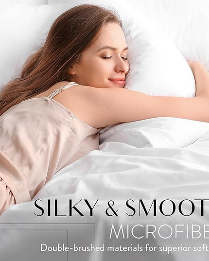 Danjor Linens King Size Sheets Set - 6 Piece Set Including 4 Pillowcases - Deep Pockets - Breathable, Soft Bed Sheets - Wrinkle Free - Machine Washable - Forest Green King Bed Sheets - 6 pc - LeafyLoom