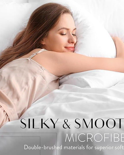 Danjor Linens King Size Sheets Set - 6 Piece Set Including 4 Pillowcases - Deep Pockets - Breathable, Soft Bed Sheets - Wrinkle Free - Machine Washable - Black King Bed Sheets - 6 pc - LeafyLoom