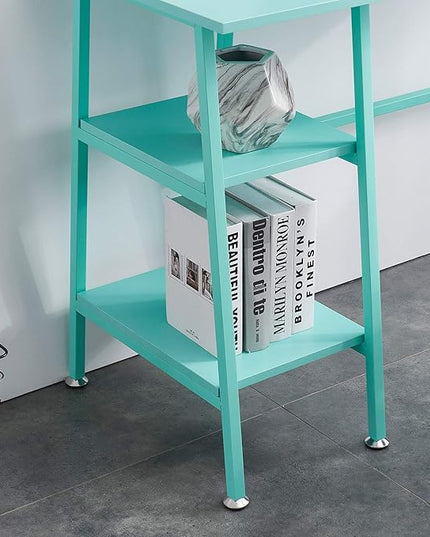VECELO 43 Inch Computer Modern Student Writing home-office, Ladder Desk, Blue +Blue Leg - LeafyLoom