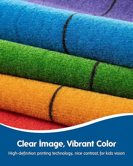 Booooom Jackson Classroom Rug Colorful Seating Classroom Carpet Elementary, Preshool Rug for School, Colorful Class Rug Classroom Area Rug Educational Rug (7'7" x 13', P008-ColorPalette-Plus) - LeafyLoom