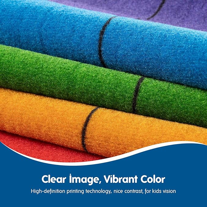 Booooom Jackson Classroom Rug Colorful Seating Classroom Carpet Elementary, Preshool Rug for School, Colorful Class Rug Classroom Area Rug Educational Rug (7'7" x 13', P008-ColorPalette-Plus) - LeafyLoom