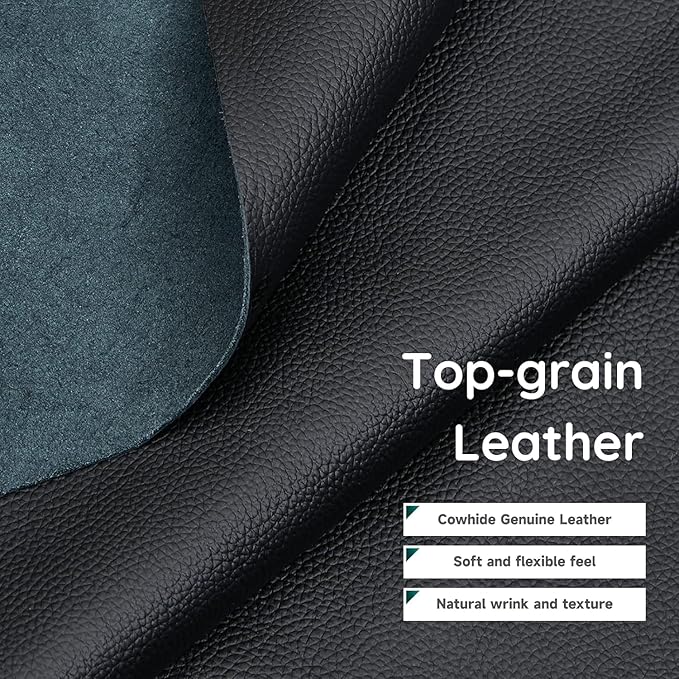 79" Top-Grain Leather Sofa, 3 Seater Leather Couch, Mid-Century Modern Couch for Living Room Bedroom Apartment Office, Black - LeafyLoom