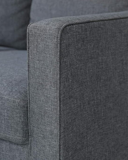 Furinno Bayonne Modern Upholstered Loveseat/Sofa Couch for Living Room, Gunmetal - LeafyLoom