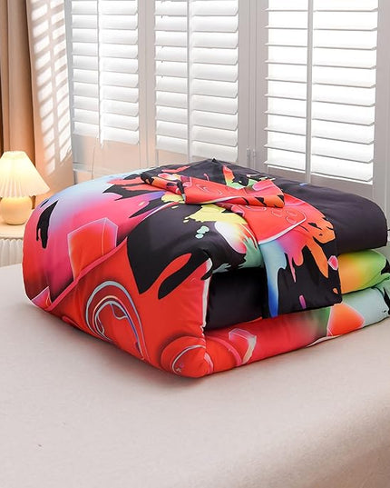 Aimuan Gaming Comforter Sets for Boys Kids Bedding Sets Video Games Console Action Buttons Novelty Colorful Game Gamepad Controller Modern Gamer Room Decor Home Quilt Set (Twin, Black) - LeafyLoom