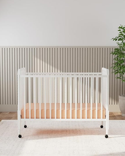 DaVinci Jenny Lind 3-in-1 Convertible Crib in White, Removable Wheels, Greenguard Gold (Mattress Not Included) - LeafyLoom