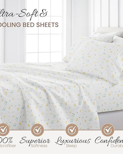 Linen Market 4 Piece California King Bedding Sheet Set (Light Blue) - Sleep Better Than Ever with These Ultra-Soft Cooling Bed Sheets for Your California King Size Bed - Deep Pocket Fits 16" Mattress - LeafyLoom
