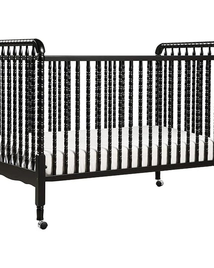 DaVinci Jenny Lind 3-in-1 Convertible Crib in Ebony, Removable Wheels, Greenguard Gold Certified - LeafyLoom