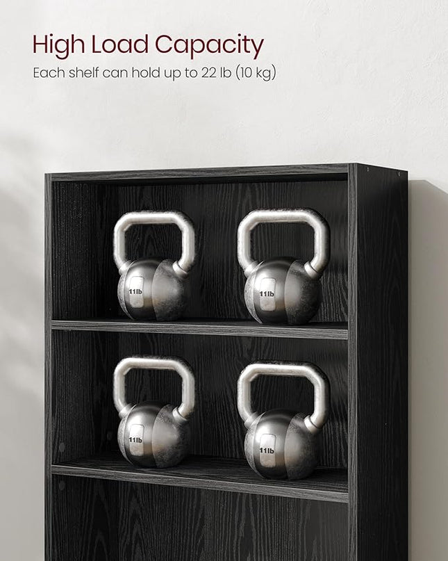 VASAGLE Bookshelf, 23.6 Inches Wide, 3-Tier Open Bookcase with Adjustable Storage Shelves, Floor Standing Unit, Ebony Black ULBC163T56 - LeafyLoom