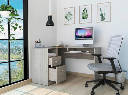 NicBex Kimberly-DW-00013-LWJ Home Office Desks, 47.2"x41.3"x30.4", Light Gray-1 - LeafyLoom