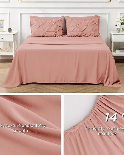 Bedsure Full Size Comforter Sets - Bedding Sets Full 7 Pieces, Bed in a Bag Bed Sets with Comforter, Sheets, Pillowcases & Shams, Adult & Kids Bedding (Dusty Pink) - LeafyLoom