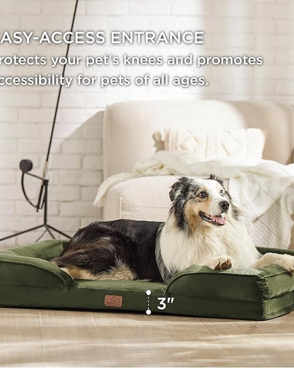 Bedsure Orthopedic Dog Bed for Extra Large Dogs - XL Washable Dog Sofa Beds Large, Supportive Foam Pet Couch Bed with Removable Washable Cover, Waterproof Lining and Nonskid Bottom, Winter Moss BEDSURE