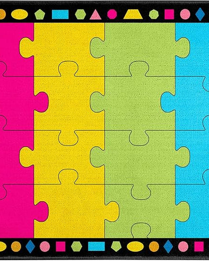 Booooom Jackson Classroom Rug Elementary Classroom Carpet 6'5"x8'5"Preschool Rugs Colorful Puzzle Seating Rug with Non-Slip Backing School Classroom Kid Rug (PzPK-2620)(PzPK-2620) - LeafyLoom