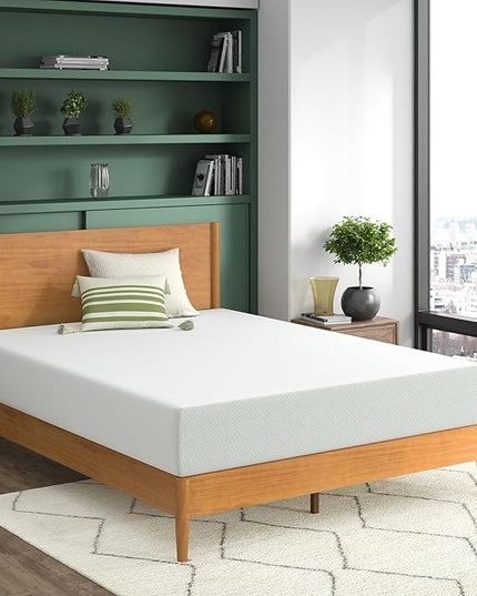 ZINUS 10 Inch Green Tea Memory Foam Mattress, Full, Fiberglass Free, Patented Custom Contour Support, Sturdy Base Foam, CertiPUR-US Certified, Mattress in A Box, White - LeafyLoom