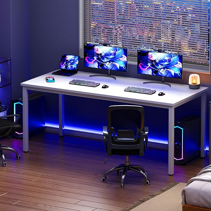 Need Large Computer Desk 70.8 x 31.5 inches Conference Table Large Office Desk Writing Table Workstation for Home Office,White 10FJGSAC3-180WW-ND - LeafyLoom