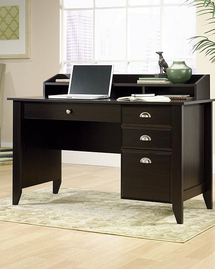 Sauder Shoal Creek Desk, Jamocha Wood finish - LeafyLoom