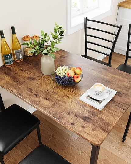 IDEALHOUSE Dining Table for 4, Small Table and Chairs Set of 4, Dinette Set for 4, Square Dinner Table Set, 5 Piece Kitchen & Dining Room Sets for Small Space (Vintage, Dining Table with 4 Chairs) - LeafyLoom