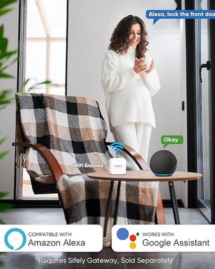 Keyless-Entry Fingerprint Smart Door Lock: Sifely Digital Electronic Lock with Code Passcode, Electric Door Knob, Biometric Door Handle Lock, Perfect for Exterior/Interior/Entry/Bedroom Doors (Silver) SifelySmartLocks