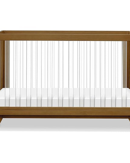 DaVinci Otto 3-in-1 Convertible Crib in Walnut with Acrylic Slats, Greenguard Gold Certified - LeafyLoom