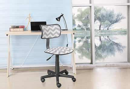 Swivel Mesh Chair, Grey 23D x 12W x 35H in - LeafyLoom