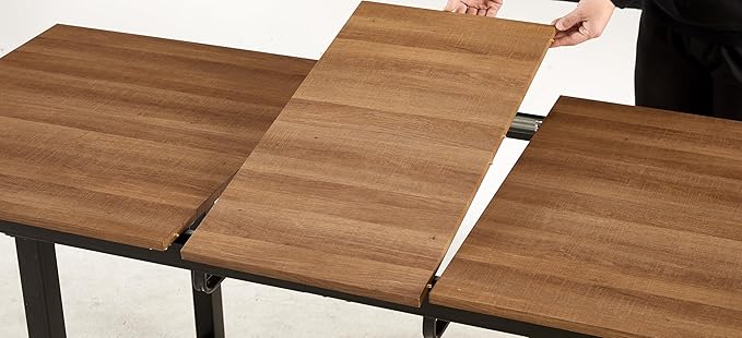 NicBex Small Dining Table Set for 4 Dining Room Set 5 Pieces Dining Set, Mid-Century Dining Table with MDF Table Top, Pedestal Dining Table, Extensible Table Metal Leg, Matte Black - LeafyLoom