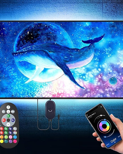 Nexillumi LED Lights for TV, 16.4 ft TV LED Backlight for 55-75 Inch, RGB LED Strip Lights Behind TV with APP Remote Control, Music Sync Smart Led Ambient Lighting for Bedroom Gaming Room Decor Nexillumi