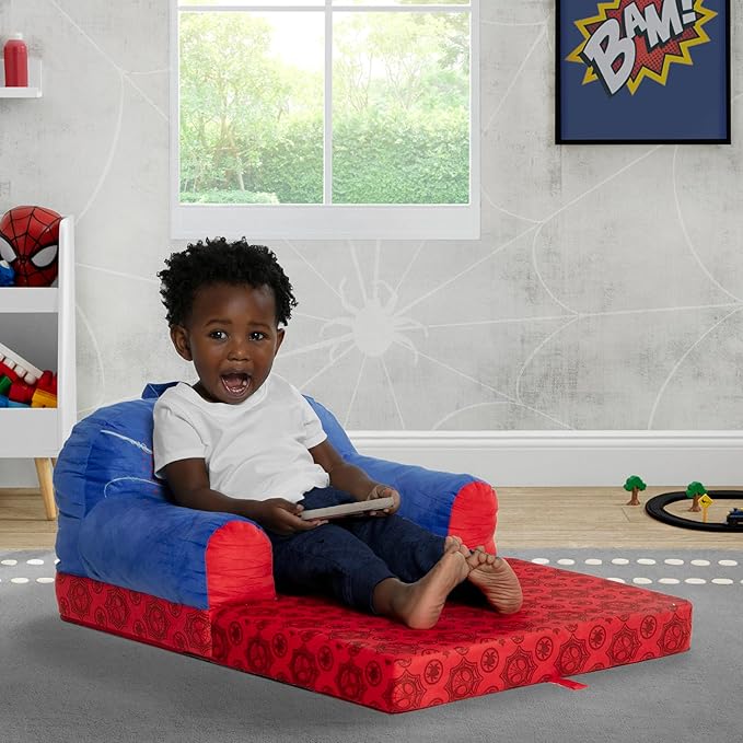Delta Children Cozee Buddy Flip-Out Kids Chair, Spidey and His Amazing Friends - LeafyLoom