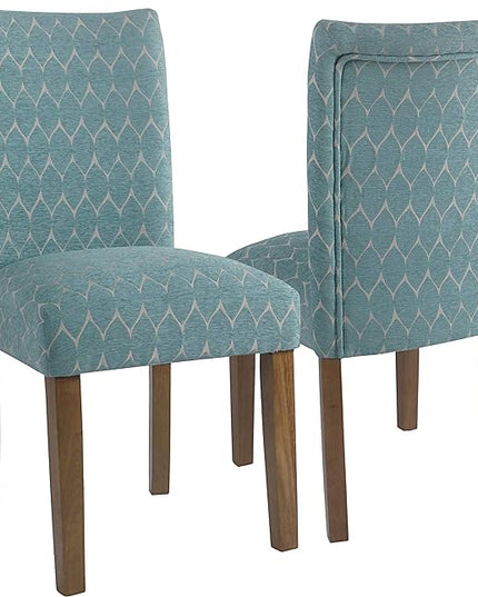 HomePop Parsons Classic Upholstered Accent Dining Chair, Teal (Set of 2) - LeafyLoom