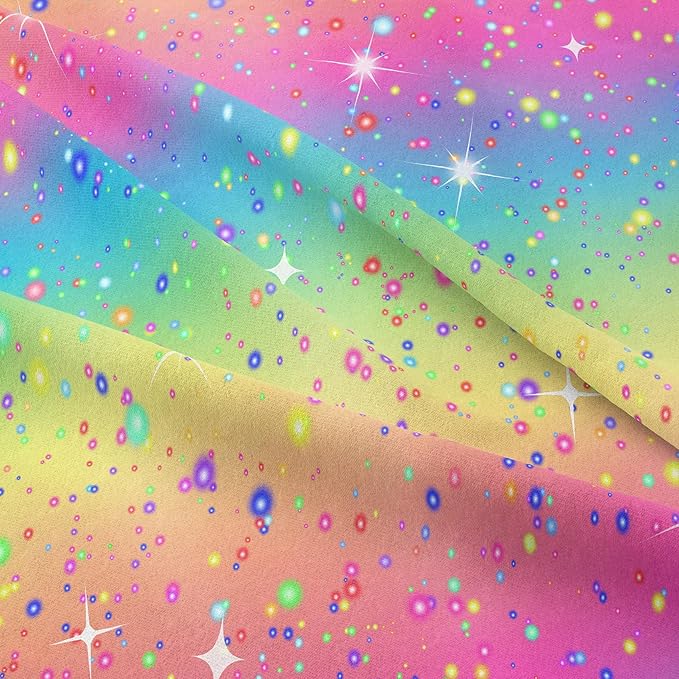 Twin Bedding Set Teen Girls, Galaxy Twinkle Comforter for Kids, Colorful Rainbow Bedding Set for All Season (Twin, 2 Pieces) - LeafyLoom