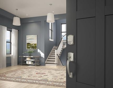 Schlage Encode Smart WiFi Deadbolt Lock for Front Door - Keyless Entry with App or Touchscreen - Works with Alexa, Apple HomeKit, Hey Google, & Airbnb - Create Codes for Guests - Satin Nickel Silver SchlageLockCompany