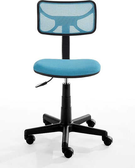 Swivel Mesh Desk Chair, Blue 20.86D x 22W x 33.46H in - LeafyLoom