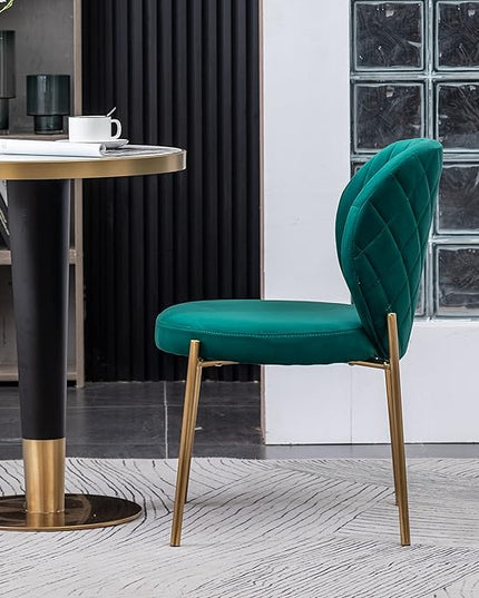 Roundhill Furniture Amoa Dining Chair, Set of 2, Green - LeafyLoom