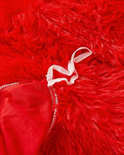 FOPPA Christmas red Comforter Cover Set Queen - Ultra Soft Plush red Bedding Sets 3 Pieces (1 Faux Fur Duvet Cover + 2 Faux Fur Pillow case) red Bed Set Queen (Red, Queen) - LeafyLoom