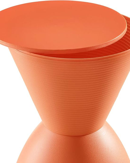 Modway Haste Contemporary Modern Hourglass Accent Stool in Orange - LeafyLoom