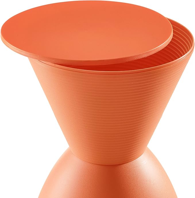 Modway Haste Contemporary Modern Hourglass Accent Stool in Orange - LeafyLoom